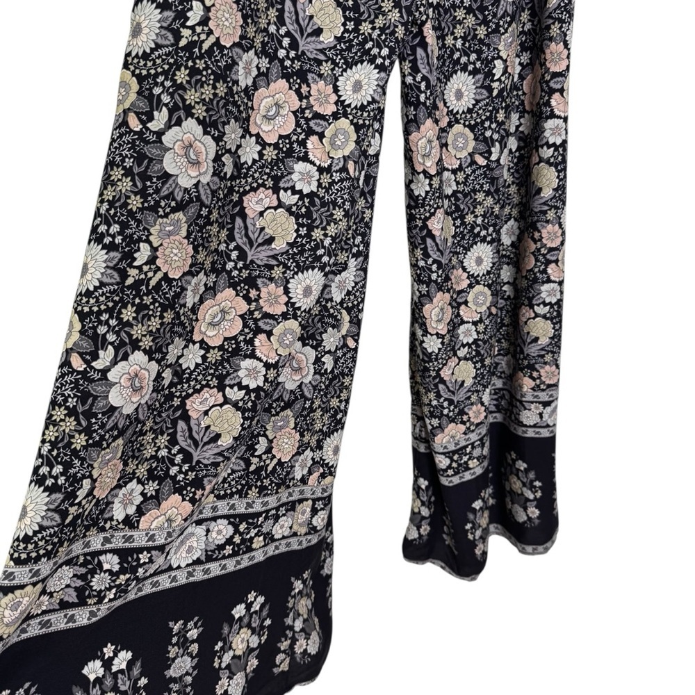 NWT FATE Navy Floral Wide Leg Jumpsuit Boho Flowy Sleeveless Size M - Picture 4 of 13